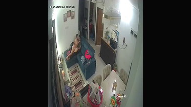 couple nude romance on couch viral hidden sex CCTV